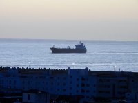 Containerschiff vor Ponta Delgada