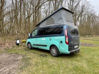 Als einziger auf dem Naturcamping zwischen Kaninchen